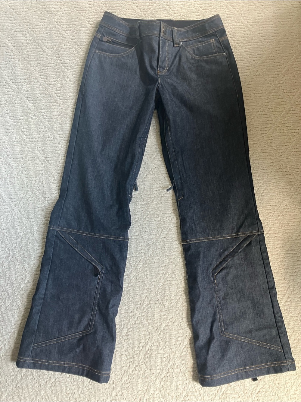 Athleta denim jean ski snow snowboard pants size 4 EUC
